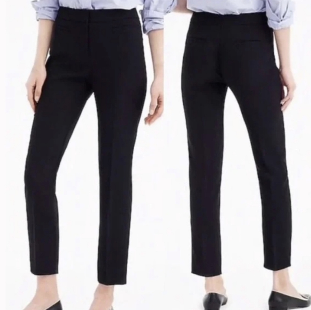 J. CREW 365 Career Workwear Business Slim Crop French Black Pants Trousers Sz 0P